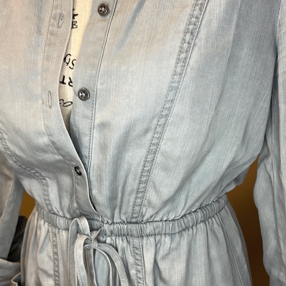 Lucky Brand Gray Chambray Shirt Dress - Picture 2 of 6